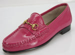 Gucci Pink patent Classic Horsebit Slip On Flat Loafer Size 34 Moccasin New $525