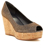 Stuart Weitzman Anna Corkswoon Glitter Wedge Heel Pumps SZ 11.5 New $398