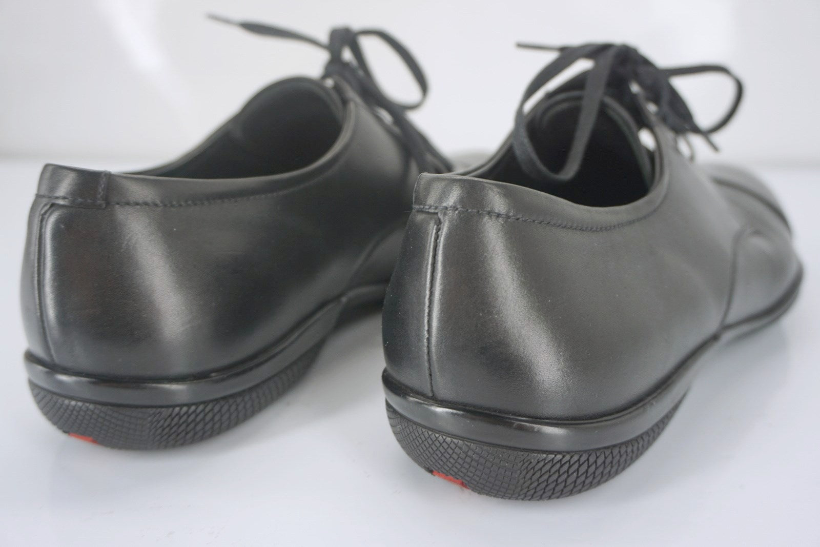Prada Sport Black Leather Toblac Cap Toe Oxford Dress Shoes SZ 9E Wide New $670