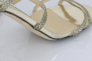 Jimmy Choo Womens Elaine Sandal Gold Glitter Size 36.5