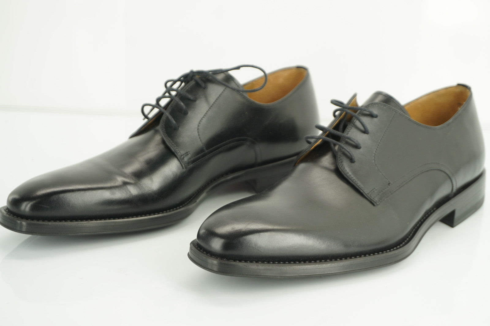 Magnanni Soba Black Leather plain toe oxfords size 10 New lace up $350