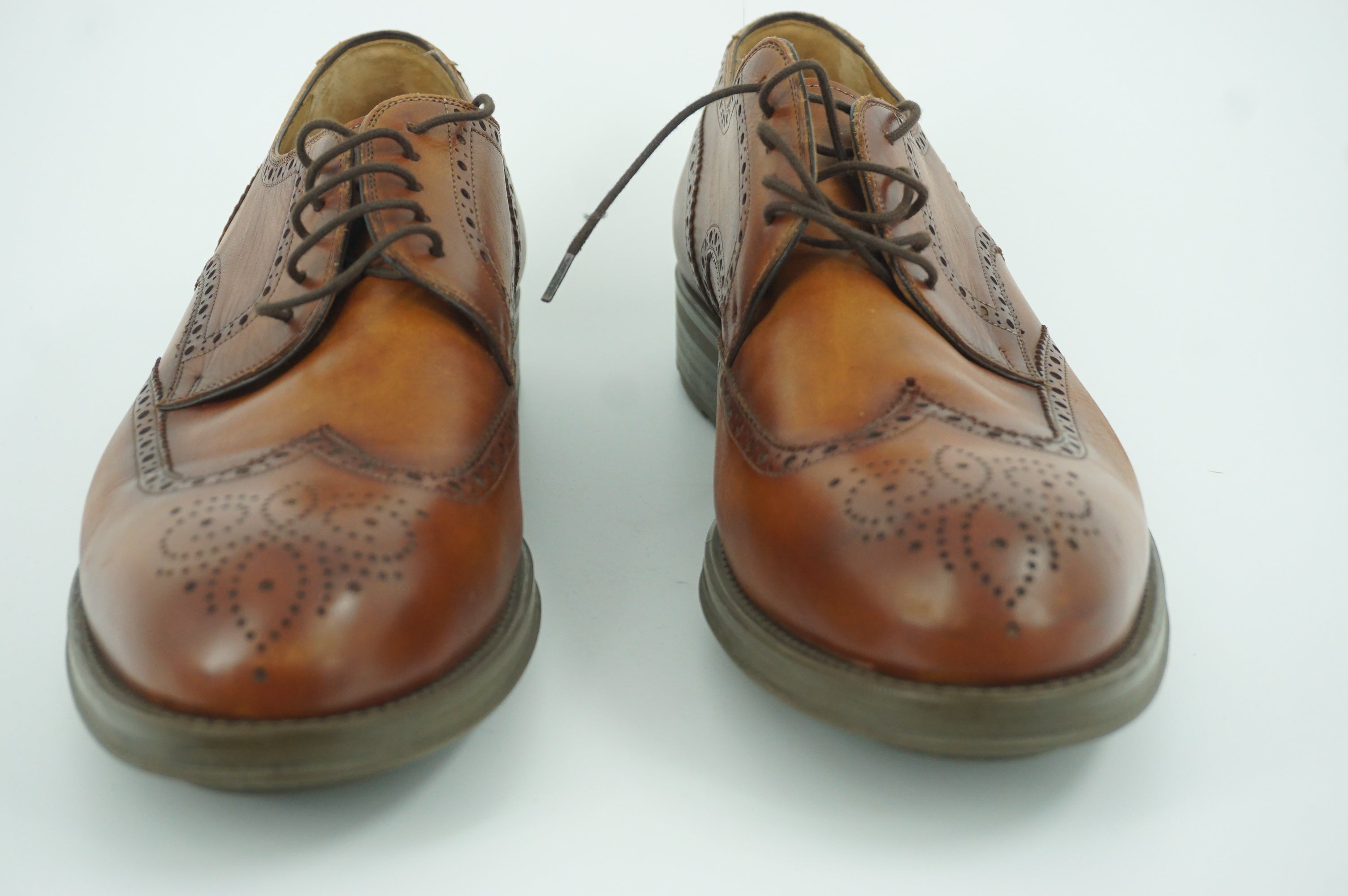 Magnanni Brown Leather Bosca Wingtip Oxfords Dress Shoes SZ 11.5 New $395 Men's