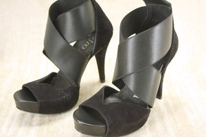 Pedro Garcia Black Leather Clary Wide Strap Platform Heel Sandals Sz 36 New $470