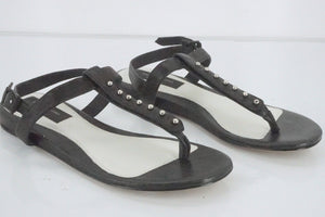 Rag & Bone Black Leather Eli Studded T Strap Sandals SZ 39 New $295 Ankle womens