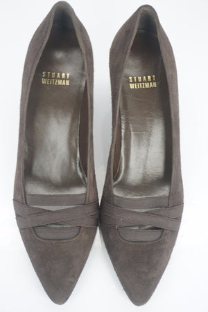 Stuart Weitzman brown Suede Bandexsvelt Pointed Toe Heel Pumps Size 7 New $385