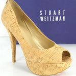 Stuart Weitzman Cork Diplille Platform Peep Toe Pumps Sz 9.5 NIB $398 Corkswoon