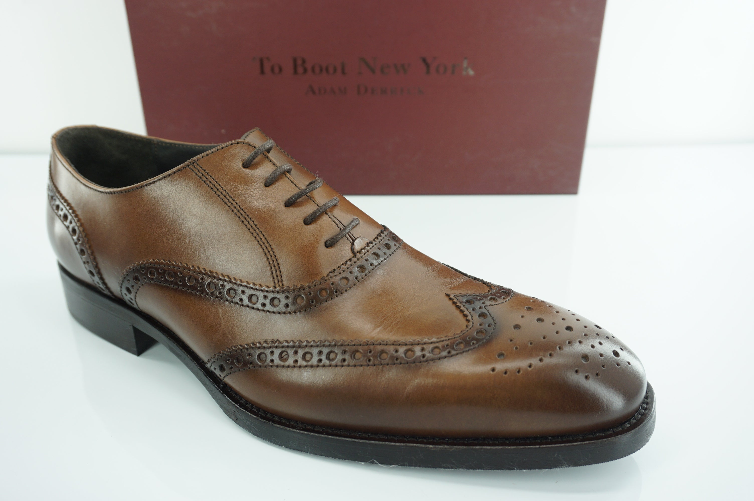 To Boot New York Brown Leather Bello Wingtip Brogue Oxfords size 9.5 NIB $425