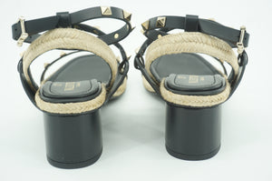Valentino Rockstud Espadrille Chunky Heel Ankle-Strap Sandals Size 35.5 NIB $850