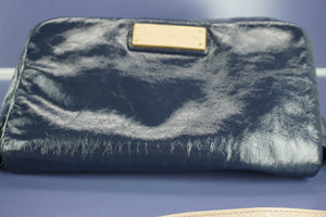 Marc Jacobs by Blue Patent Lea Shoulder Crossbody Flap Bag $528 Women's purse