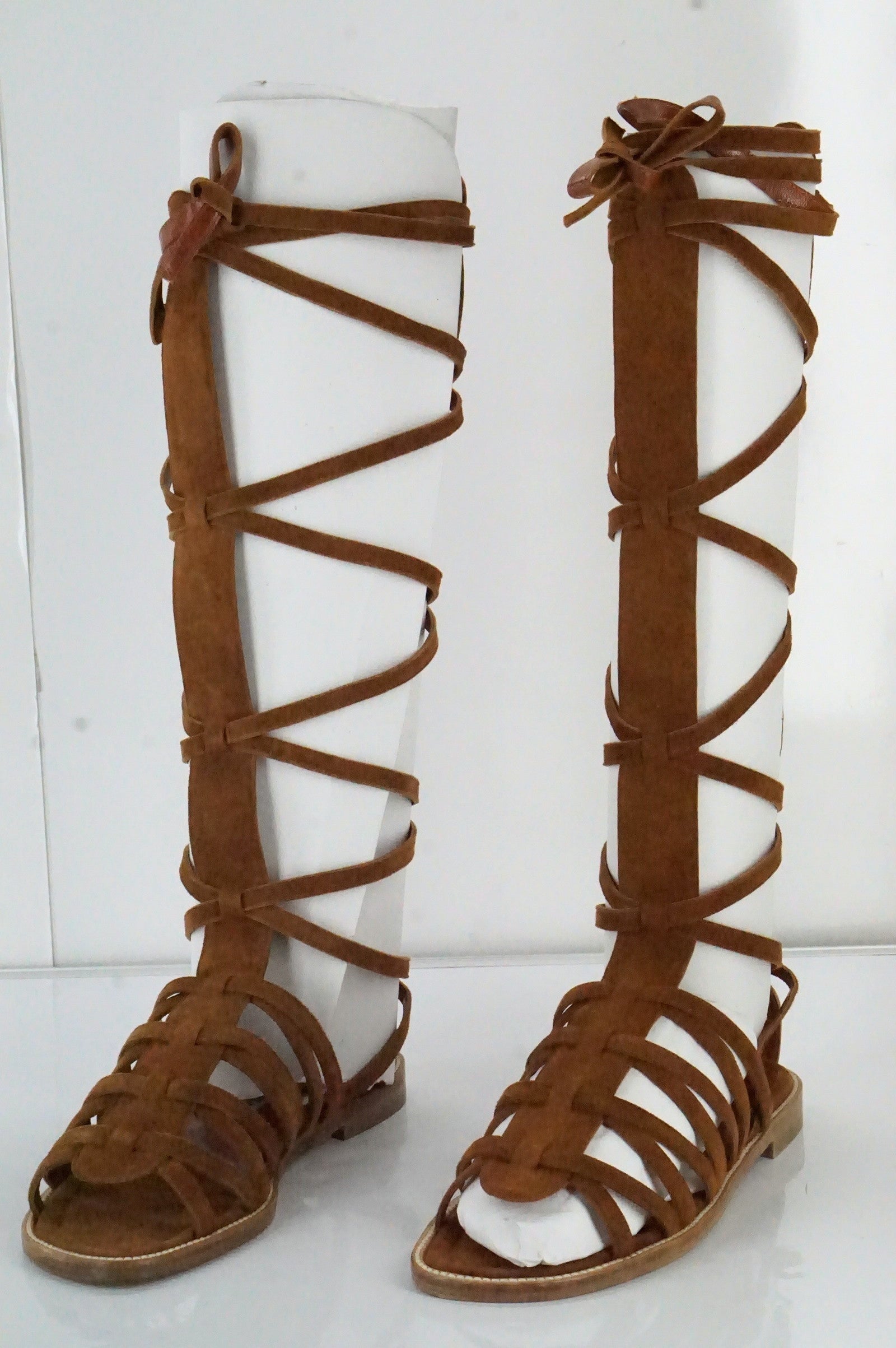 Manolo Blahnik Brown Suede 'Martihizi' Gladiator Sandals Size 36.5 New $1245