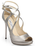 Jimmy Choo Metallic Patent Atlas Platform Strappy Sandals SZ 40 10 NIB $925