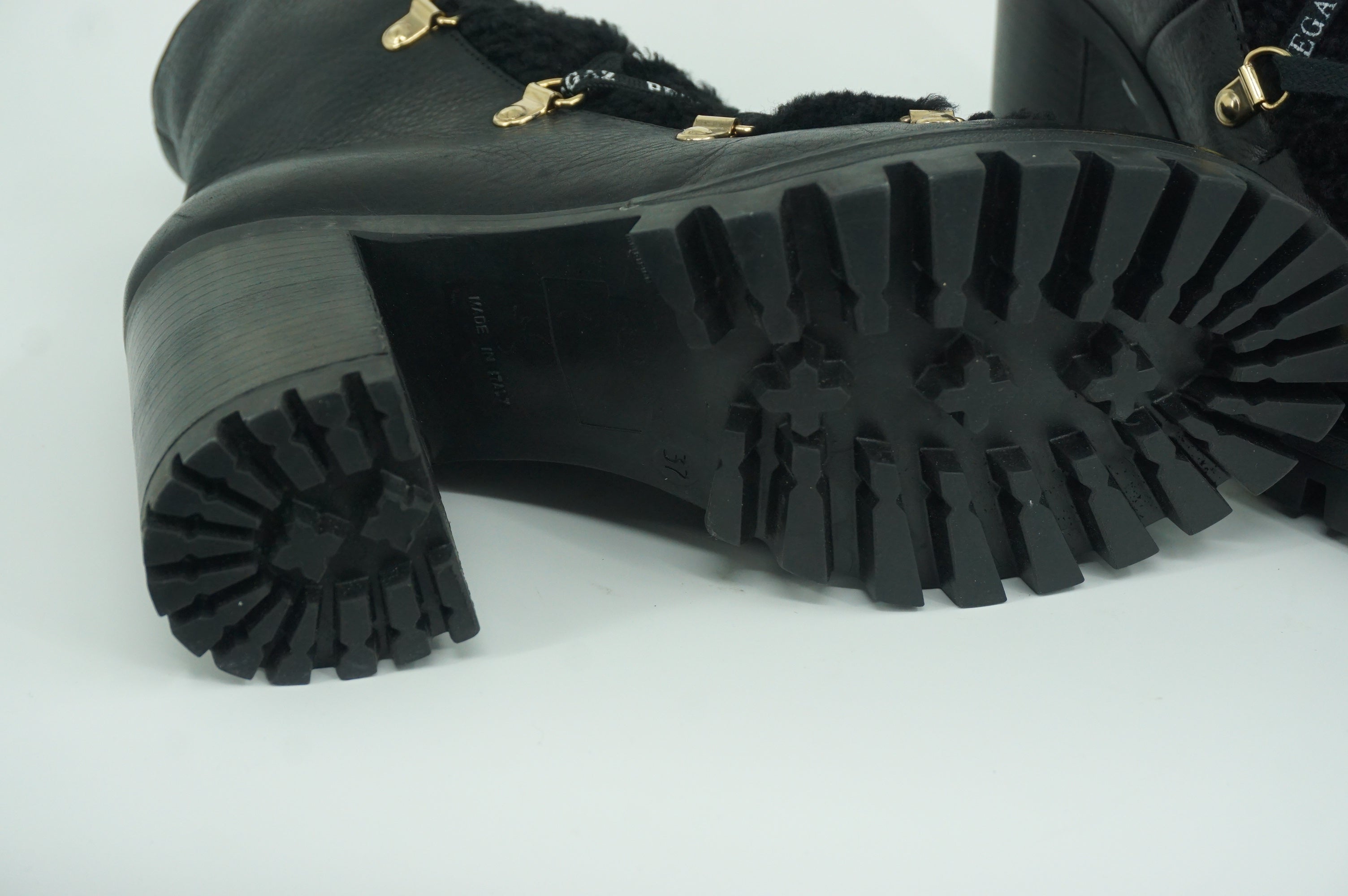 Pertegaz Pertegraz Shearling Lace-Black Suede Shearling Ankle Boot Size 37