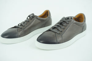 Magnanni Costa Lo Retro Sneaker SZ 9 US / 42 NIB Logo Grey Leather Low Top
