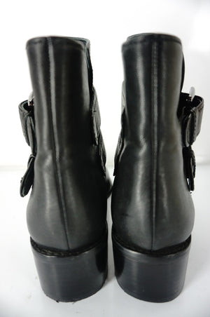 Stuart Weitzman black leather Strapduo Biker Ankle Boots Size 5.5 Women's $475