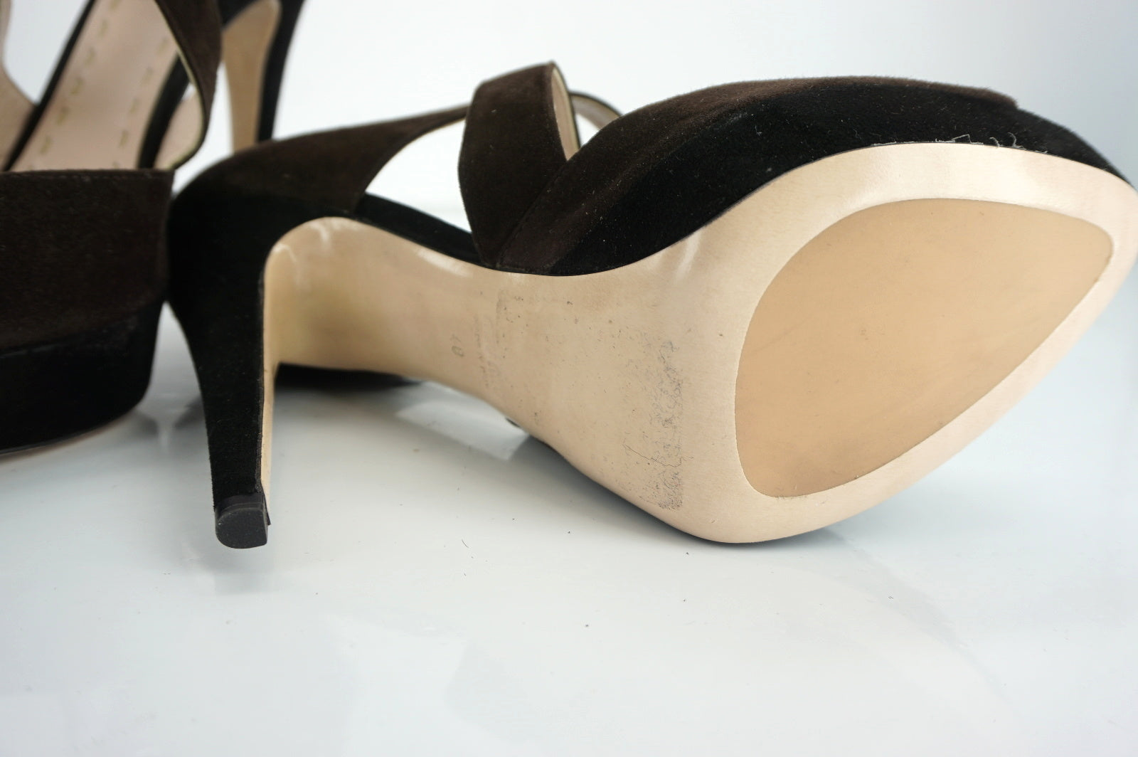 Miu Miu Two Tone Suede Strappy Caged Platform Heel Sandals Size 40 10 New $650