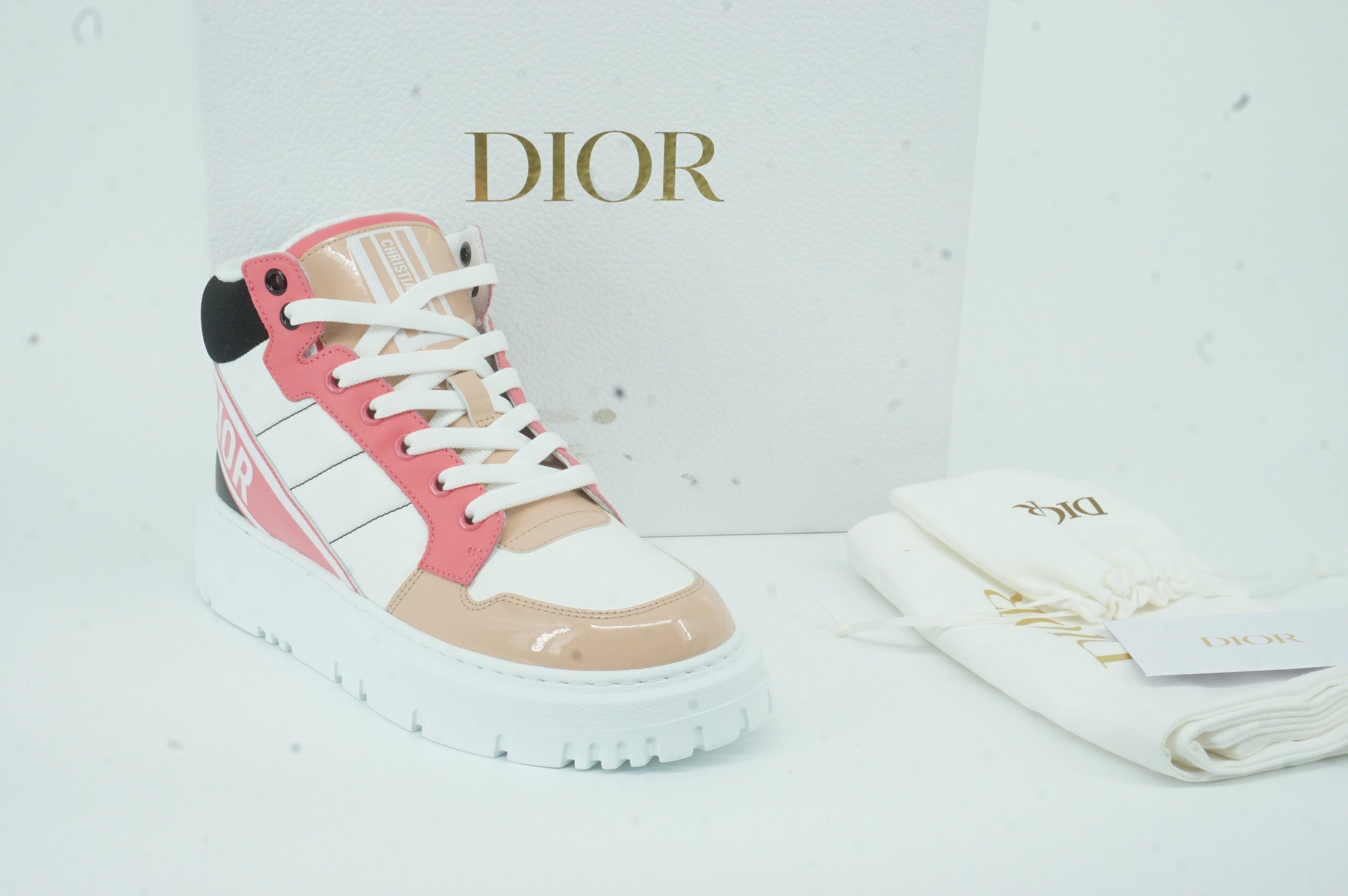 Christian Dior D Player Leather High Top Sneakers SZ 36 Trainer $2314 Basketball