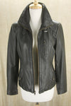 Andrew Marc Trooper black leather Biker Bomber Jacket Size XS New $495