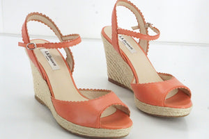 LK Bennett Seve Scalloped Leather Platform Espadrille Sandals SZ 39 New $345