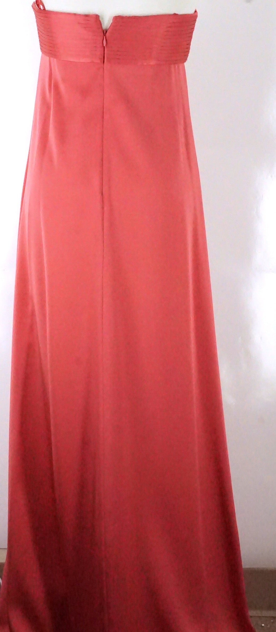 BCBG Maxazria Watermelon Pink Woven Silk Strapless Dress size 4 NWT $$288
