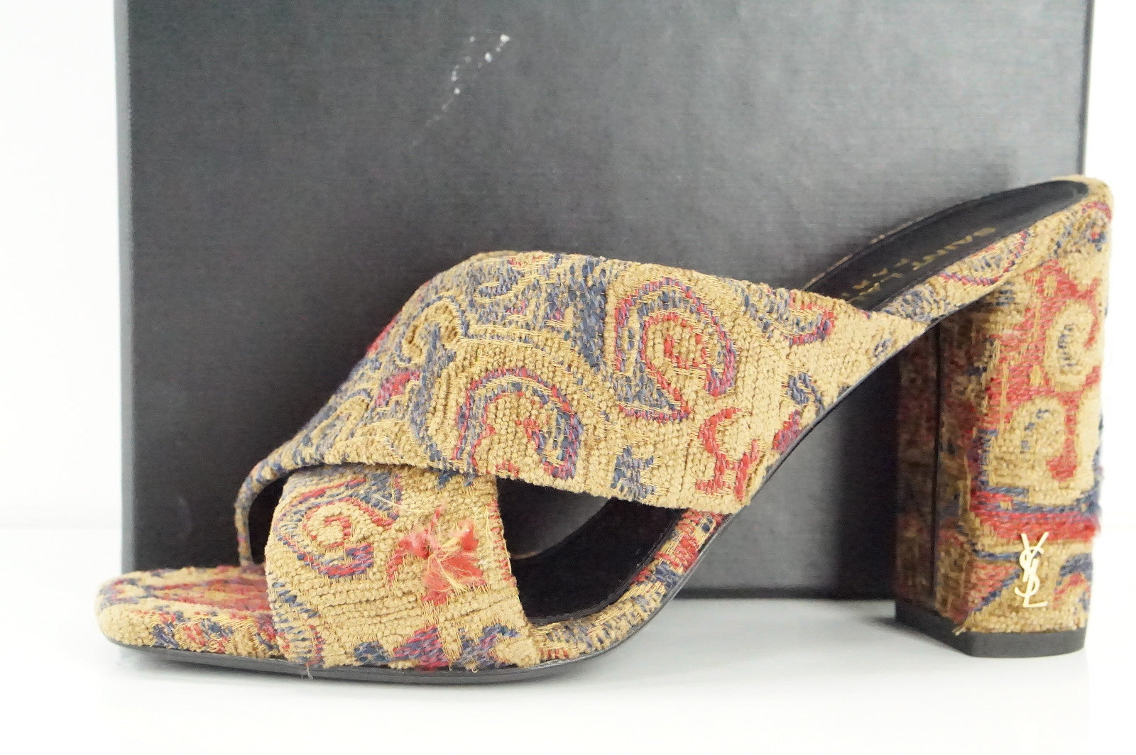 Yves SAINT LAURENT Loulou Tapestry Mules SZ 36 NIB YSL $895