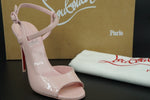 Christian Louboutin Jenlove 100 Pink Patent Sandals Size 38 Ankle Strap $945 NIB