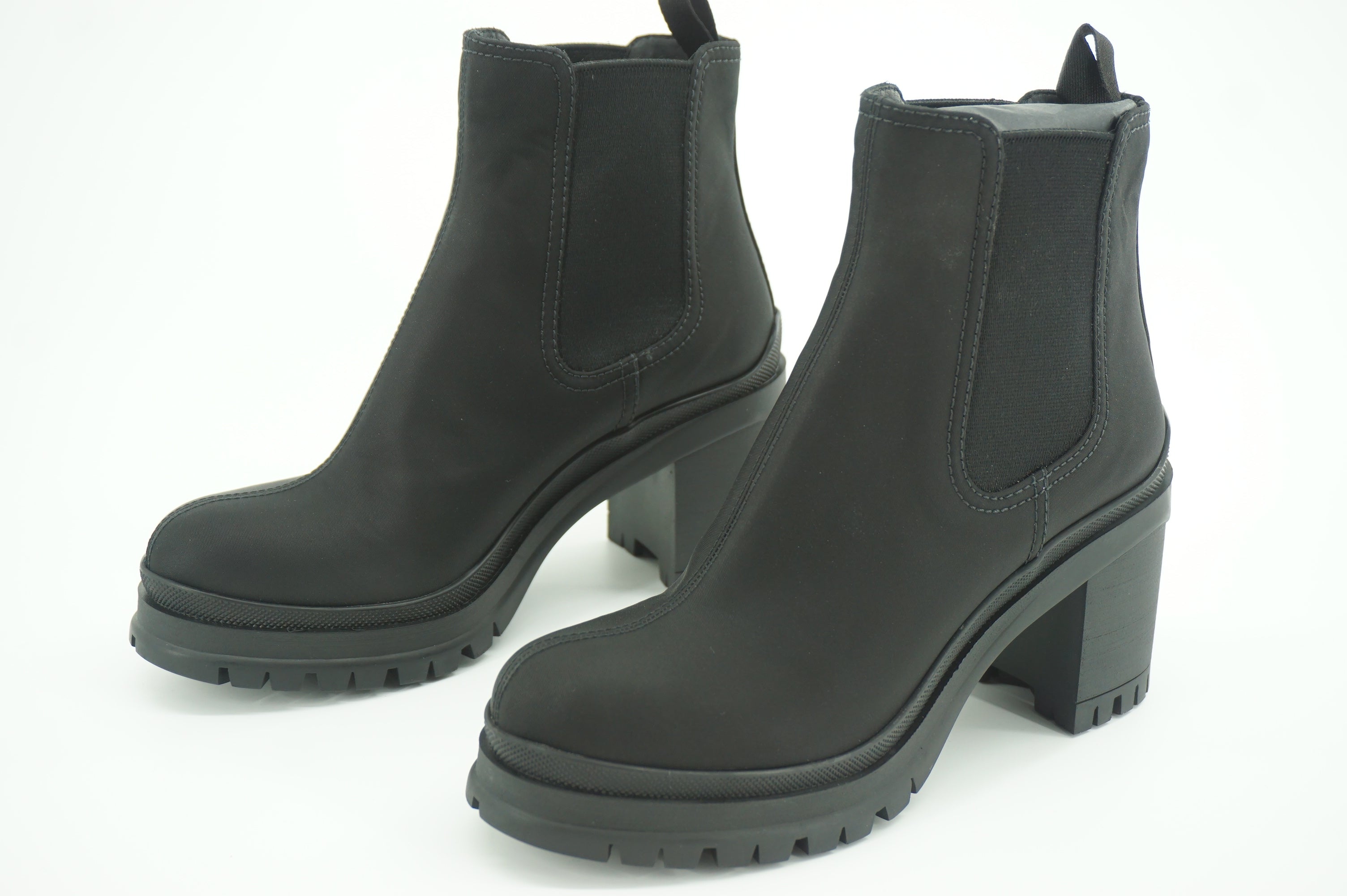 Prada Black Pull On Chelsea Combat Stretch Ankle Boots SZ 36.5 New Lugg $775