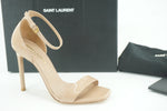 Saint Laurent Paris Amnber Nude Patent Sandals size 36 Pumps Ankle Strappy YSL