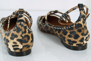 Givenchy Leopard Leather Piper Elegant Studded Flats Size 40 10 Ballet NIB $825