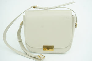 Saint Laurent Off White Betty Medium Leather Shoulder Bag $1950 Logo Flap