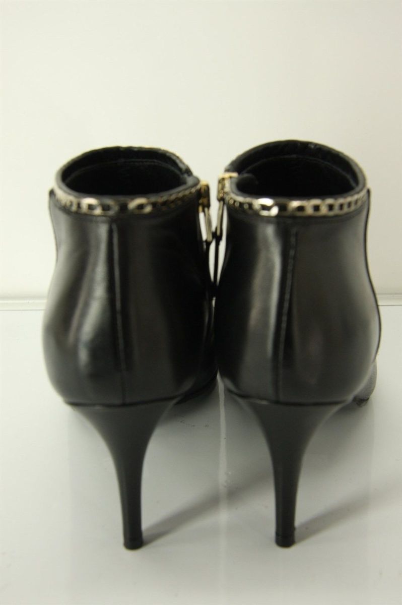 L.K. Bennett Dusty  Black Leather Size 7 Womens