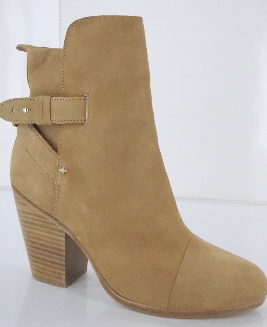 Rag & Bone Kinsey Brown Suede Block Heels Ankle Boots Size 38 $595 NIB