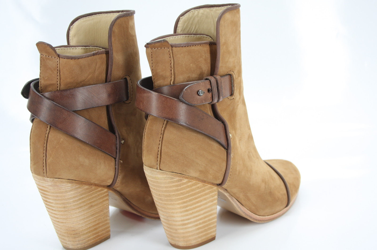 Rag & Bone Brown Suede Kinsey Cap Toe Ankle Boots Size 35 New Heels Women's Sz