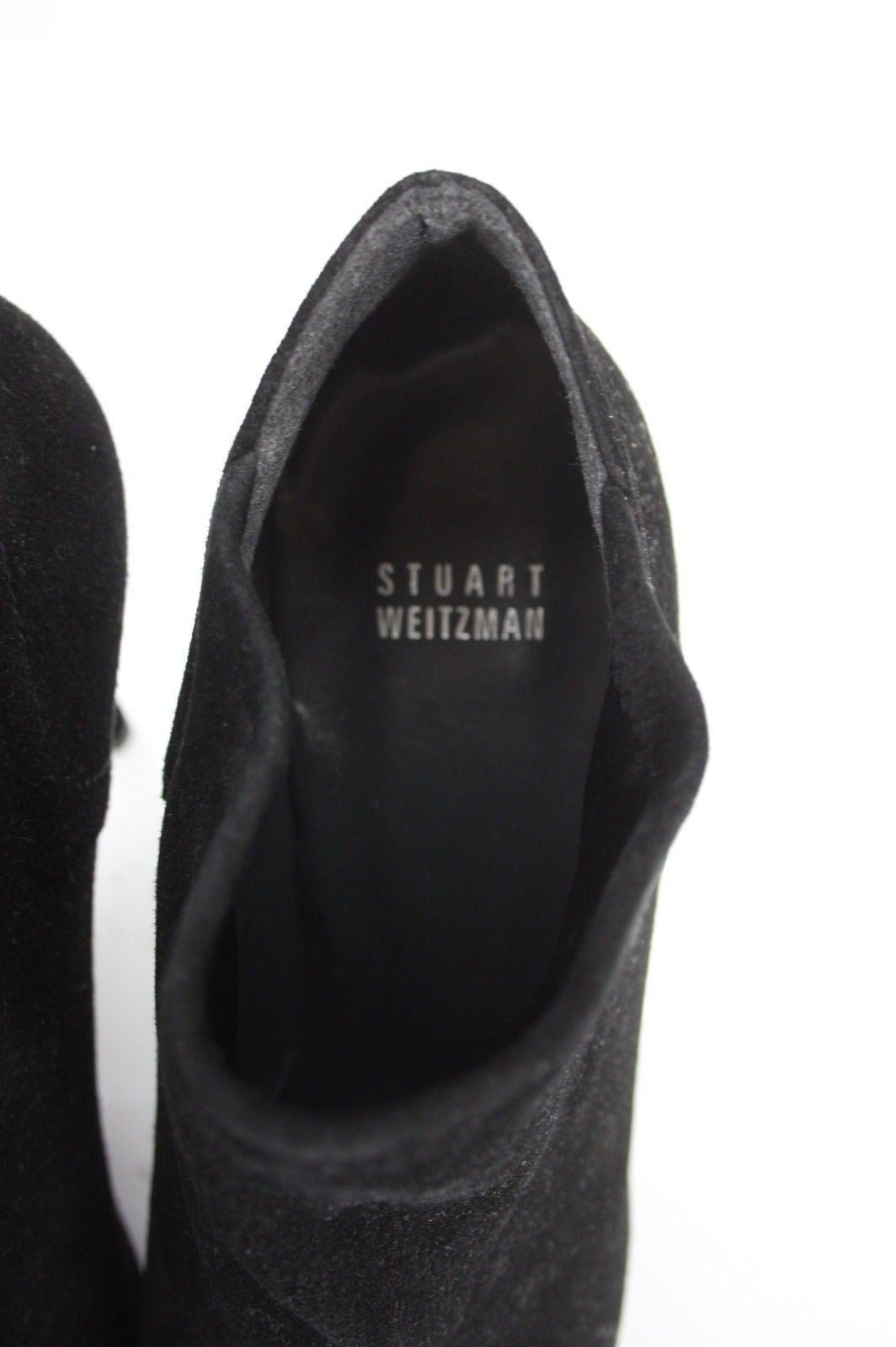 Stuart Weitzman Black Suede Bluster High Heel Ankle Boots Size 10 NEW $395