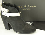 Rag & Bone Harrow Black Suede Ankle Boots SZ 37.5 New Bi-Color $495