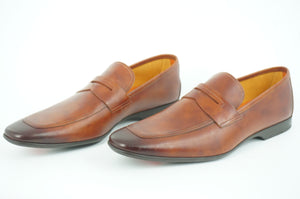 Magnanni Vale Penny Loafers Men's Dress Shoes SZ 13 Brown Leather $350 NIB