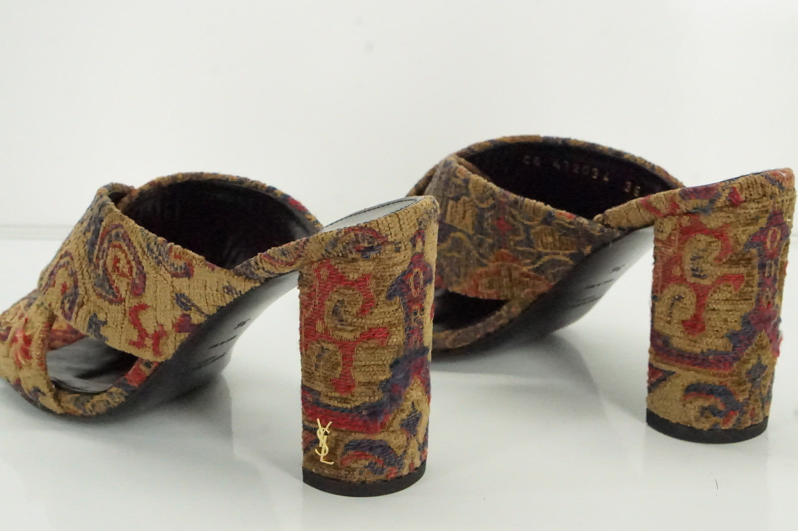 Yves SAINT LAURENT Loulou Tapestry Mules SZ 36 NIB YSL $895