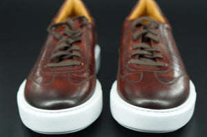 Magnanni Mino Mid Brown Alilgator Leather Low Top Sneaker SZ 11 New lace up