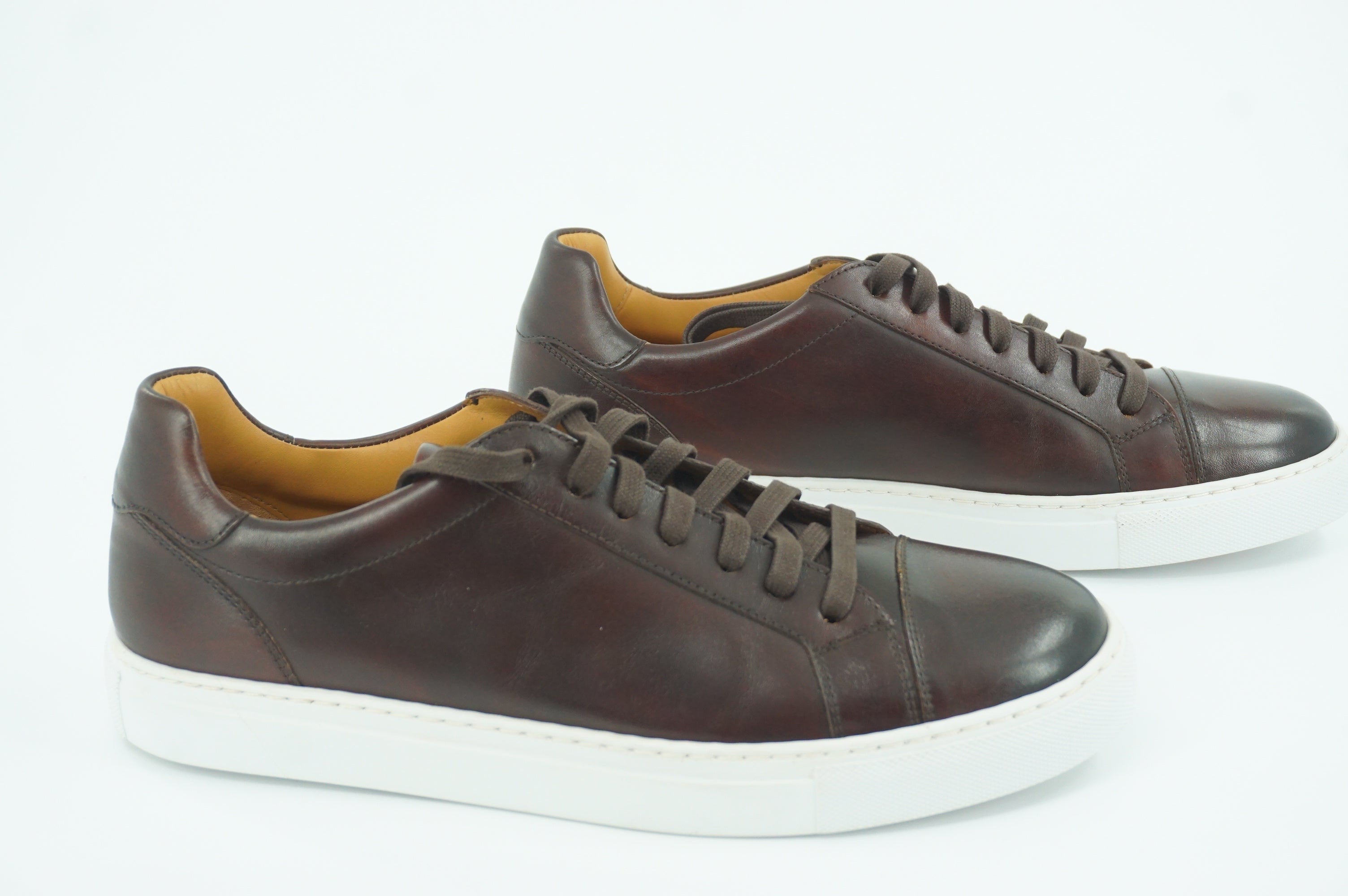 Magnanni Cuervo II Dark Brown Leather Low Top Sneaker SZ 9.5 New dress lace up