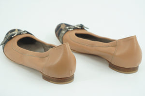AGL Link Ballet Flat Brown Leather Size 36 Womens Buckle