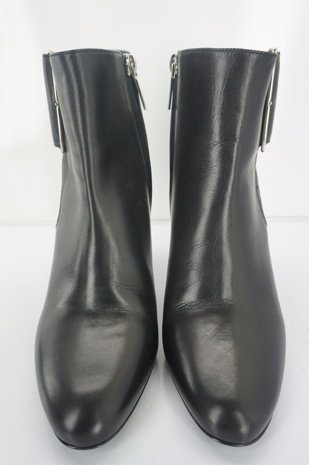 Christian Dior Womens Graphic buckle Boot Black Leather Size 38.5