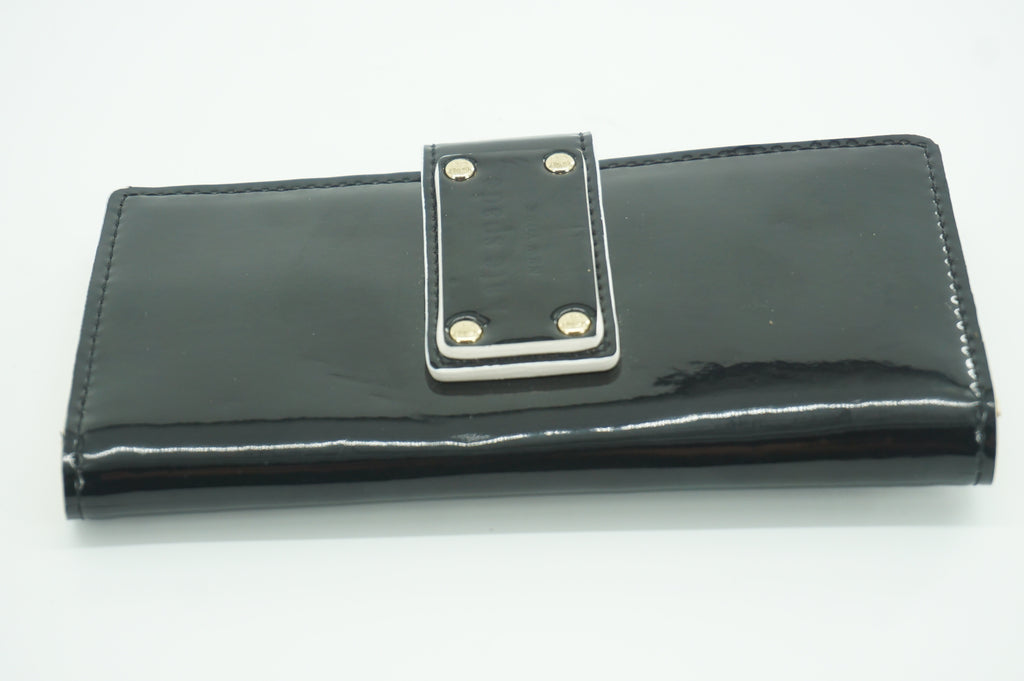 kate spade new york black Patent Stacy Flap Wallet $125