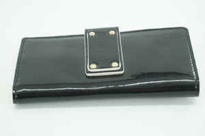 kate spade new york black Patent Stacy Flap Wallet $125