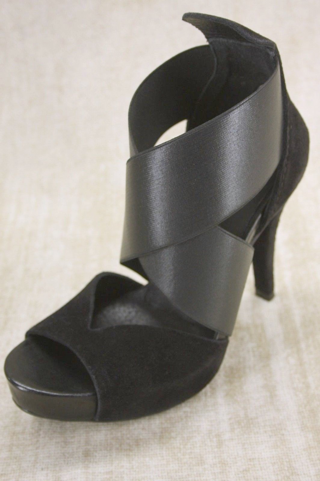 Pedro Garcia Black Leather Clary Wide Strap Platform Heel Sandals Sz 36 New $470