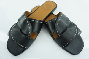 Chloe Candice Flat Twist Slide Sandals SZ 40 10 NIB New $595 Black Leather
