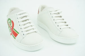 Gucci White Leather Ace Green Red GG Logo Low Top Sneakers SZ 34.5 $890 Lace Up