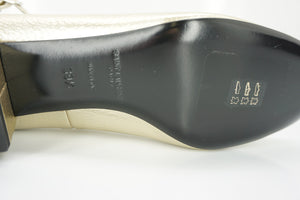 NIB Saint Laurent Babies Ankle Strap Pumps SZ 39.5 gold Leather YSL $895