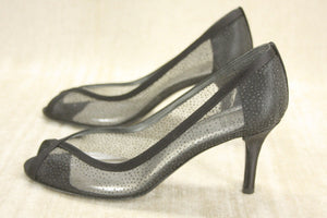 Stuart Weitzman Black Mesh Lace 'Laceola' Peep Toe Pumps Size 8 $360