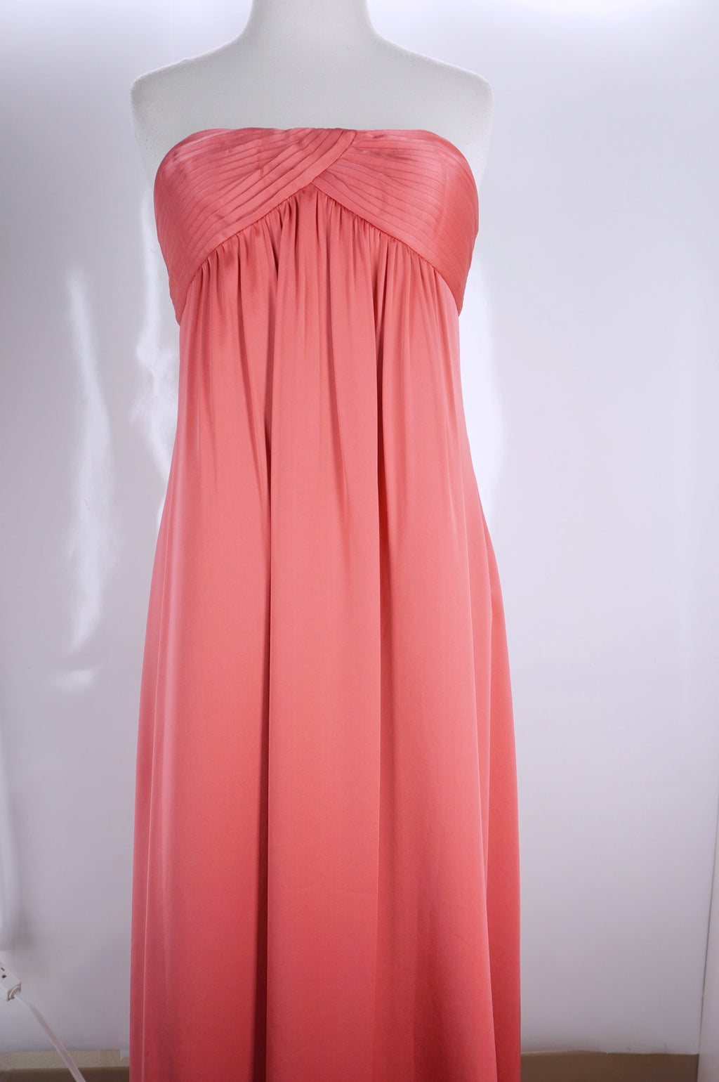 BCBG Maxazria Watermelon Pink Woven Silk Strapless Dress size 4 NWT $$288