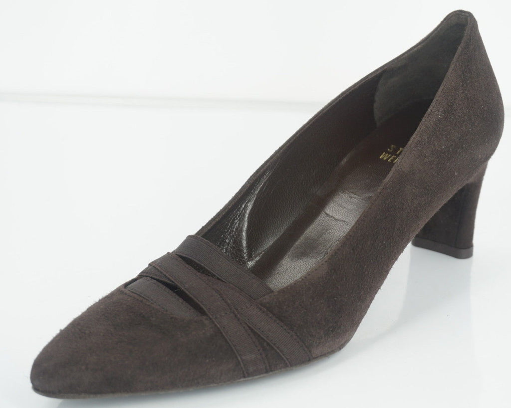 Stuart Weitzman brown Suede Bandexsvelt Pointed Toe Heel Pumps Size 7 New $385