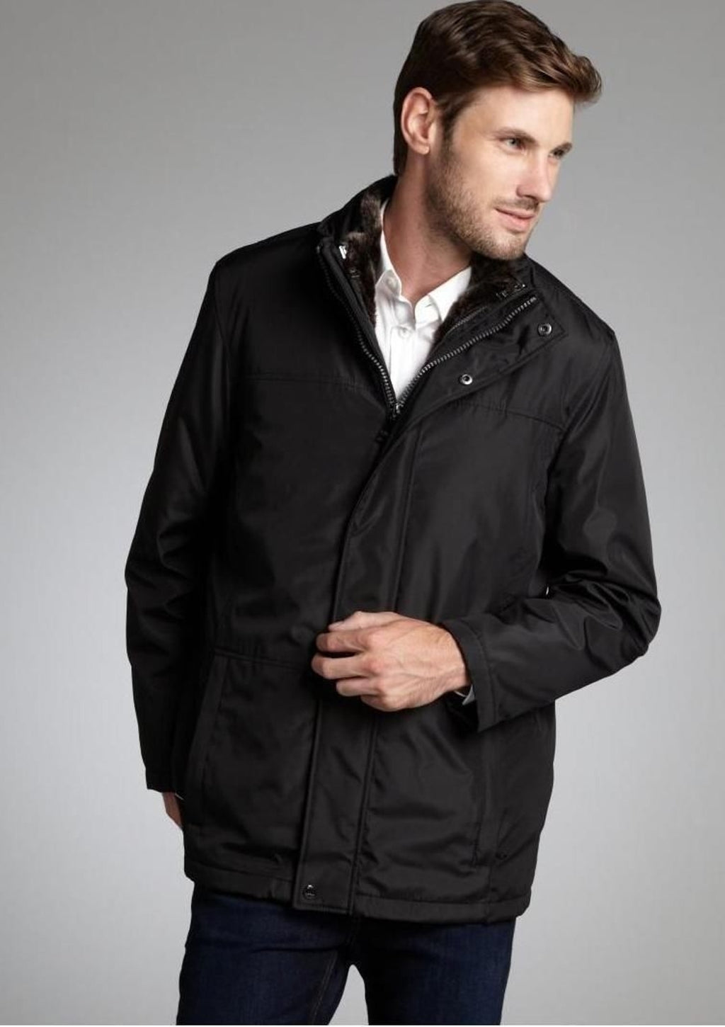 Marc New York by Andrew Black Nylon Branson Mens Rain Jacket Size Large $375 New